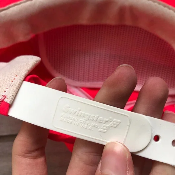 Vintage Rare Red Wing Shoes USA Heritage Boots Swingster Hat Pink Snapback - Picture 5 of 5